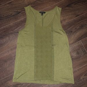 Size XS olive green tank with front detail